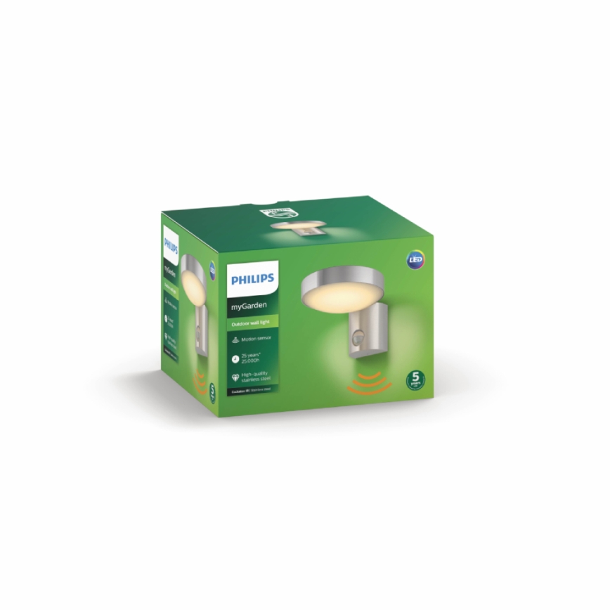 Philips 16491/47/P0 - LED Utomhusbelysning med sensor COCKATOO LED/8W/230V IP44