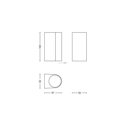 Philips 17102/86/16 - Utomhus Väggbelysning MYGARDEN NattbelysningINGALE 2xGU10/35W