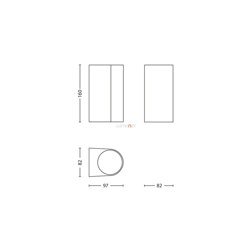 Philips 17102/86/16 - Utomhus Väggbelysning MYGARDEN NattbelysningINGALE 2xGU10/35W