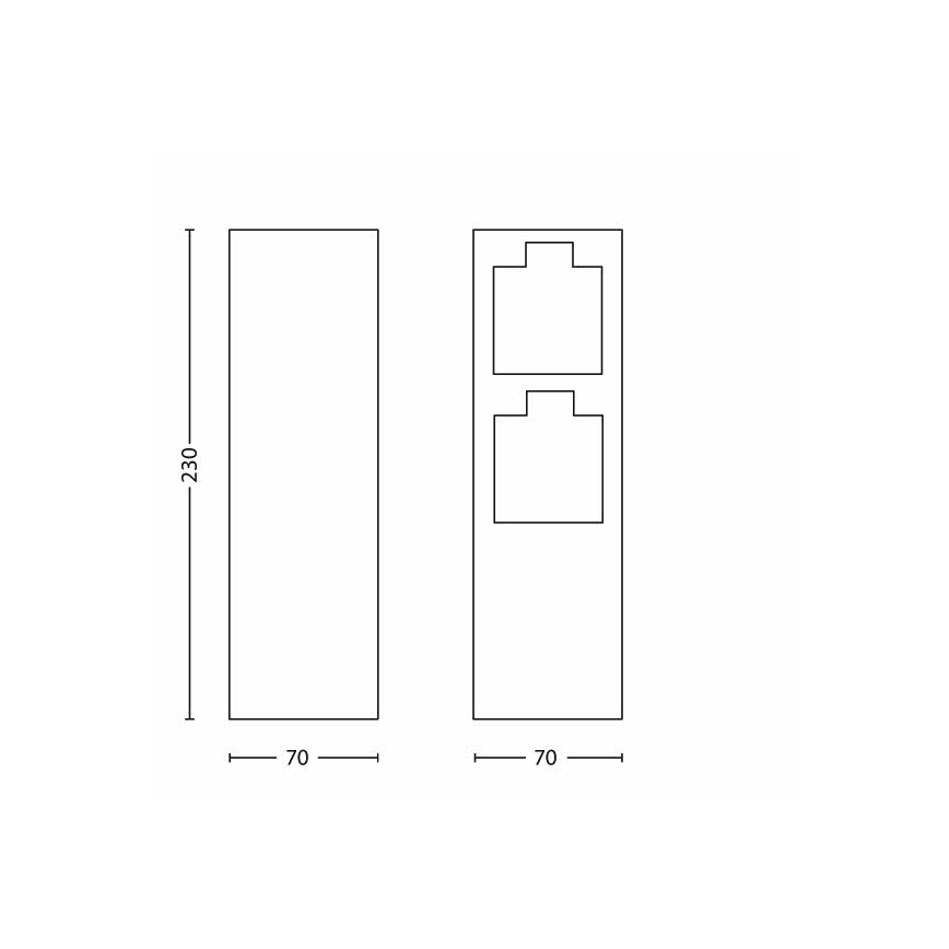 Philips 17108/47/16 - Kolumn med eluttag för utomhusbruk MYGARDEN ROCK 230V IP44 SCHUKO