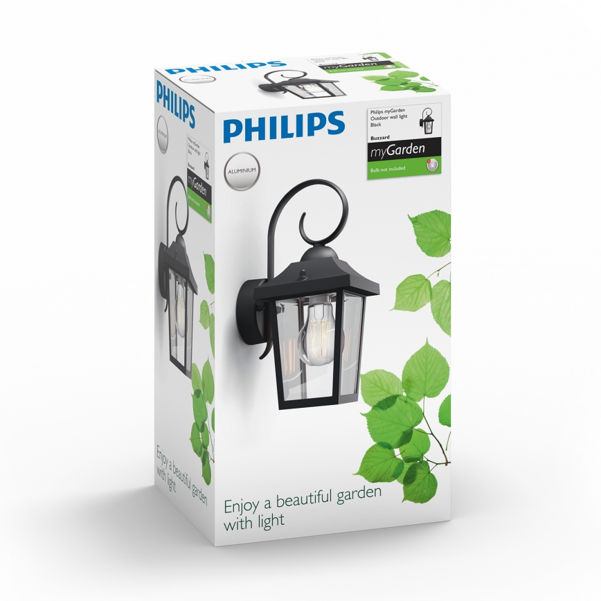 Philips 17236/30/PN - Utomhusbelysning MYGARDEN BUZZARD 1xE27/60W/230V IP44
