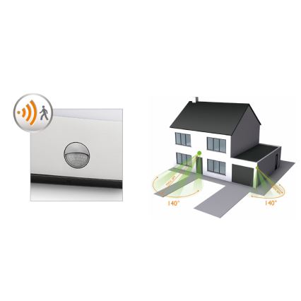 Philips 17274/47/16 – LED Utomhusbelysning  med sensor RACCOON 1×LED/3W IP44