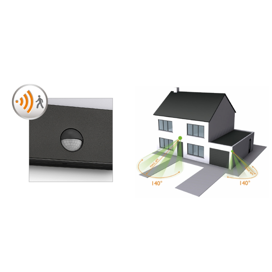 Philips 17274/93/16 - LED Utomhusbelysning med sensor MYGARDEN RACCOON 1xLED/3W IP44
