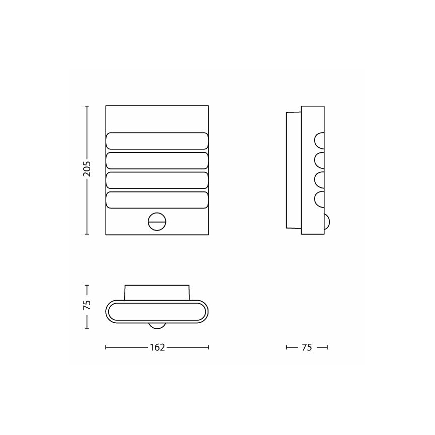Philips 17274/93/16 - LED Utomhusbelysning med sensor MYGARDEN RACCOON 1xLED/3W IP44