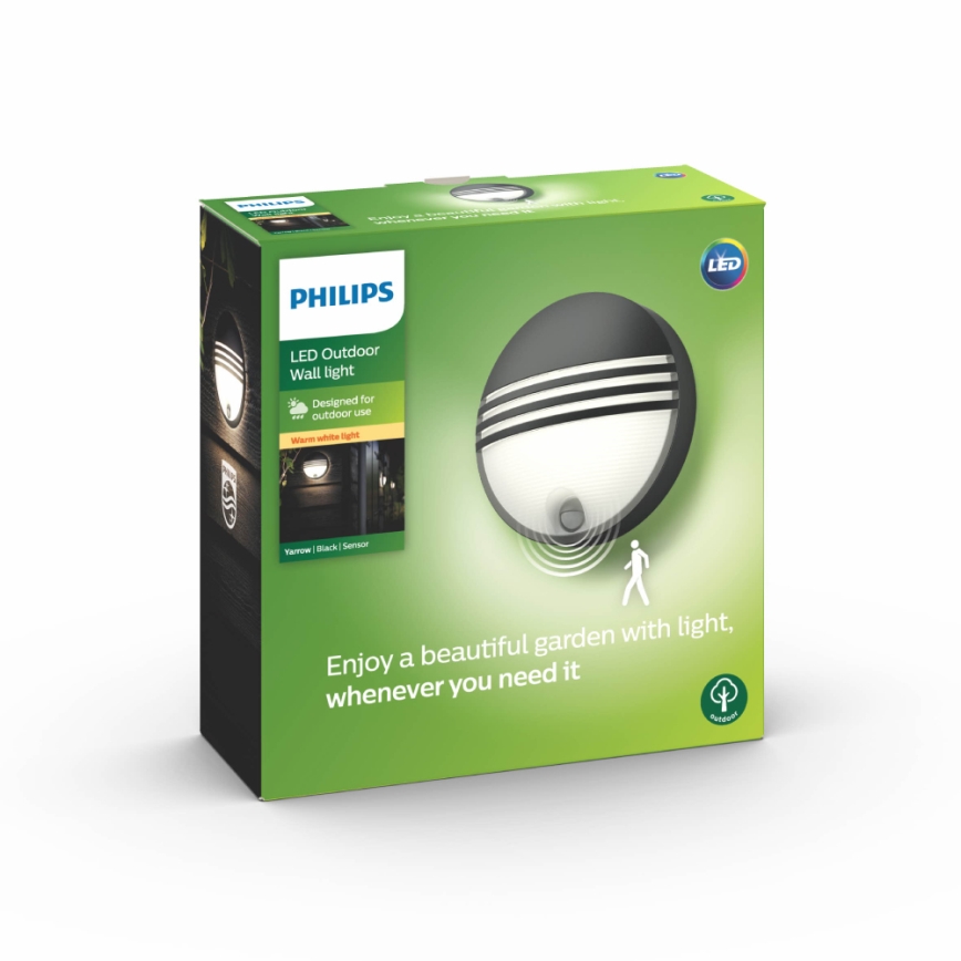Philips 17297/30/16 - Utomhusbelysning med sensor MYGARDEN YARROW 1xLED/6W/230V IP44