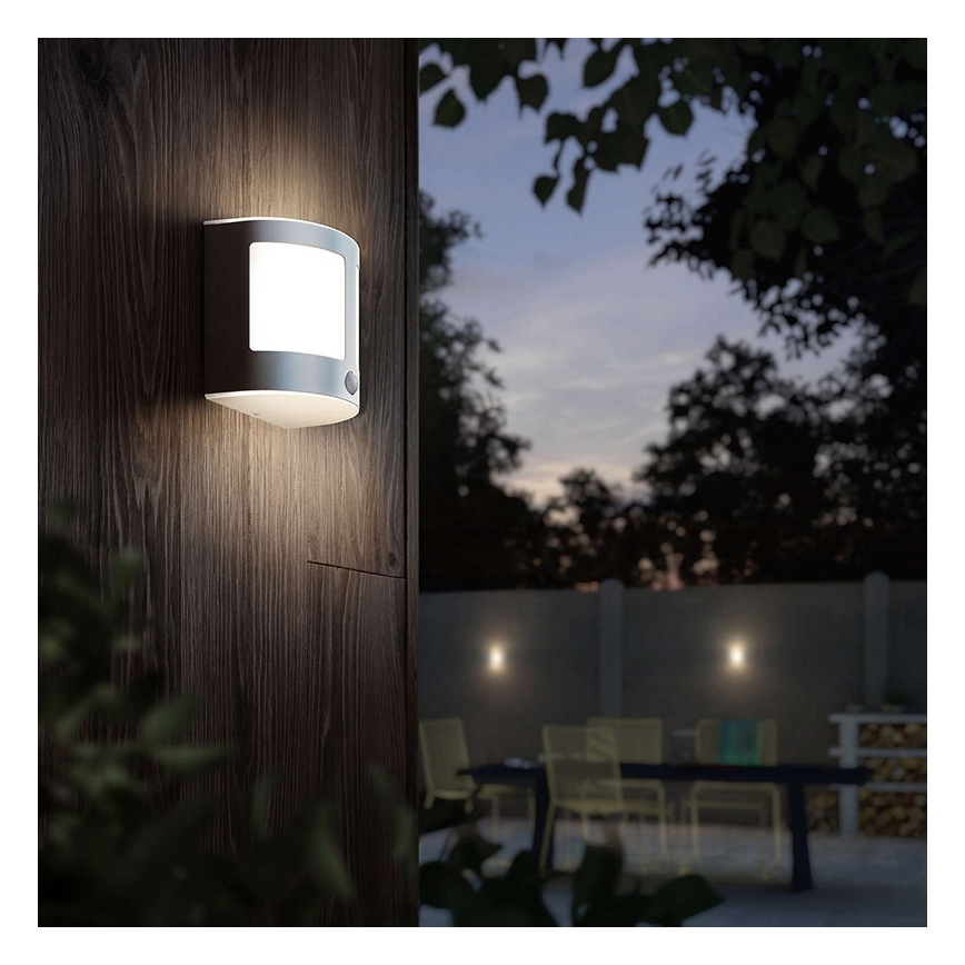 Philips 17316/47/16 - LED utomhus Väggbelysning med sensor PARROT 1xLED/3.5W