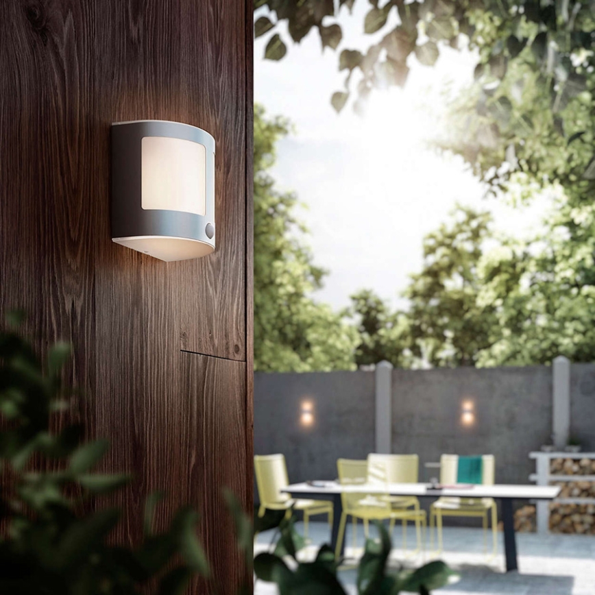 Philips 17316/47/16 - LED utomhus Väggbelysning med sensor PARROT 1xLED/3.5W