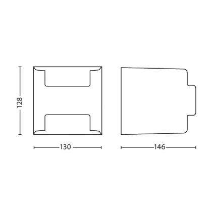 Philips - Utomhus vägglampa 2xLED/4,5W/230V IP44