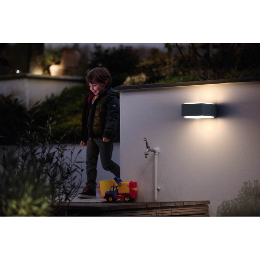 Philips 17337/93/PN – Utomhus Väggbelysning HEDGEHOG 1×E27/42W/230V IP44