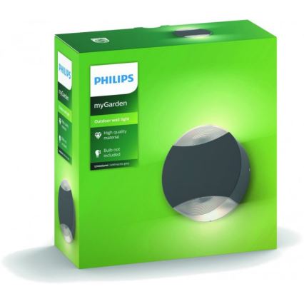 Philips 17338/93/PN - Utomhus Väggbelysning MYGARDEN LIMESTONE 2xGU10/5W