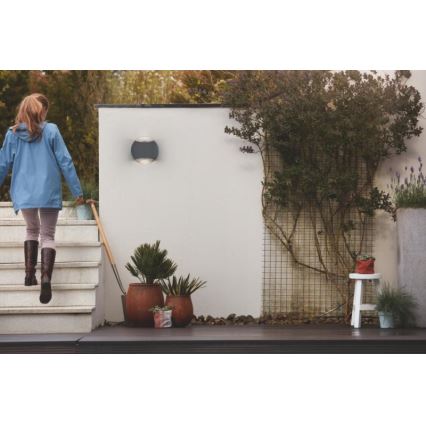 Philips 17338/93/PN - Utomhus Väggbelysning MYGARDEN LIMESTONE 2xGU10/5W