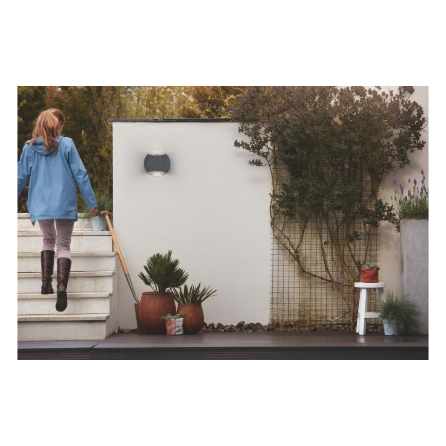 Philips 17338/93/PN - Utomhus Väggbelysning MYGARDEN LIMESTONE 2xGU10/5W