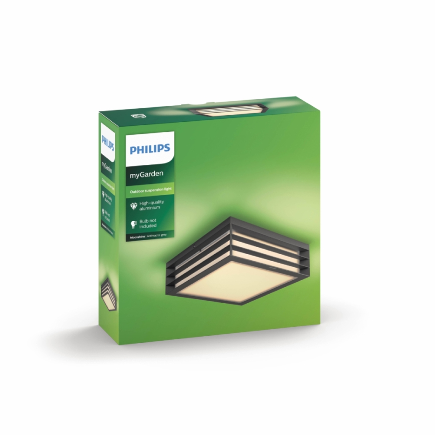 Philips 17350/93/PN – Utomhusbelysning MOONSHINE 2×E27/14W IP44