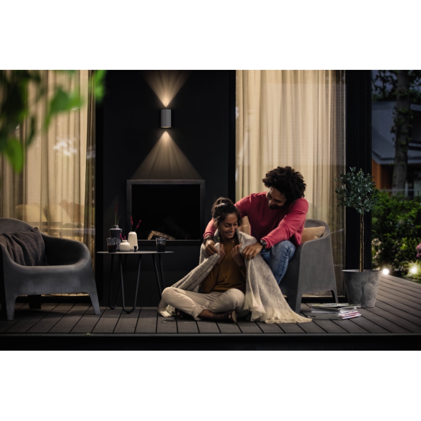Philips 17357/47/P0 - LED utomhus Väggbelysning MYGARDEN BUXUS 2xLED/4.5W IP44