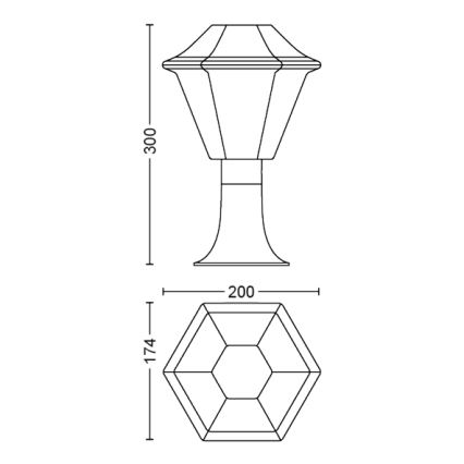 Philips 17387/43/PN - Utomhuslampa MYGARDEN CURASSOW 1xE27/42W/230V