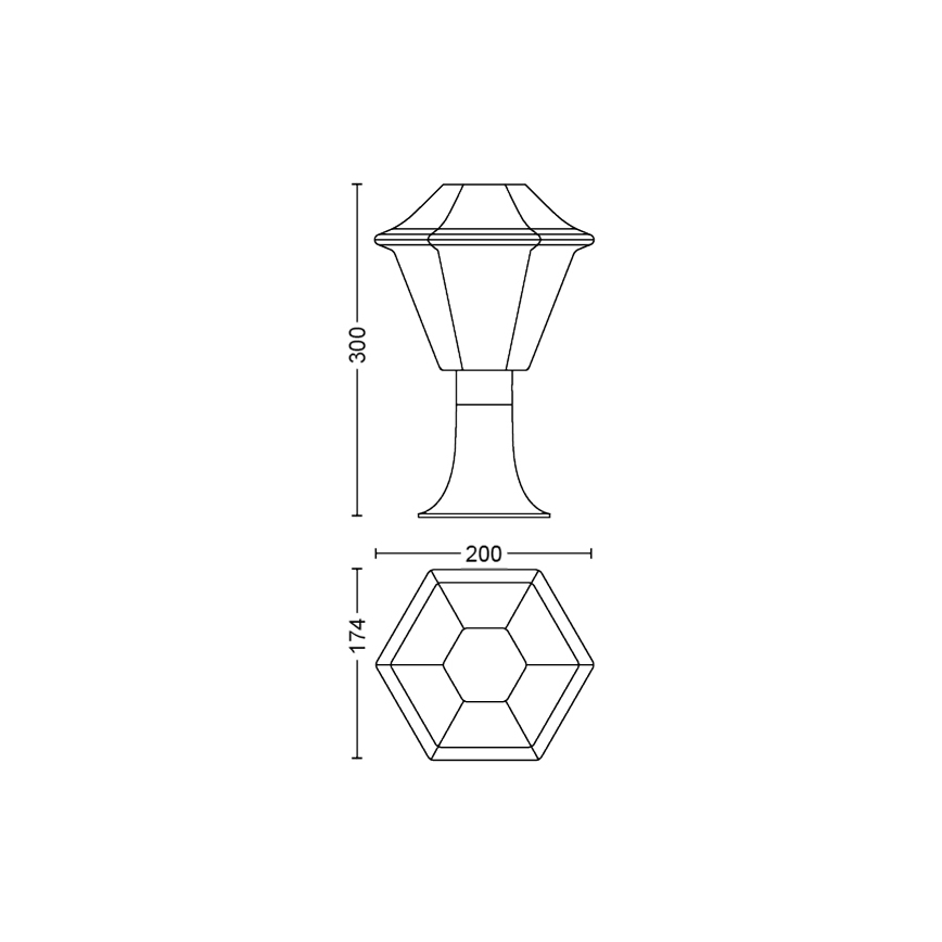 Philips 17387/43/PN - Utomhuslampa MYGARDEN CURASSOW 1xE27/42W/230V