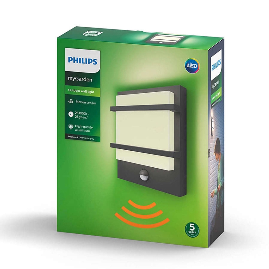 Philips 17395/93/P0 - LED Utomhus Väggbelysning MYGARDEN PETRONIA LED/12W IP44