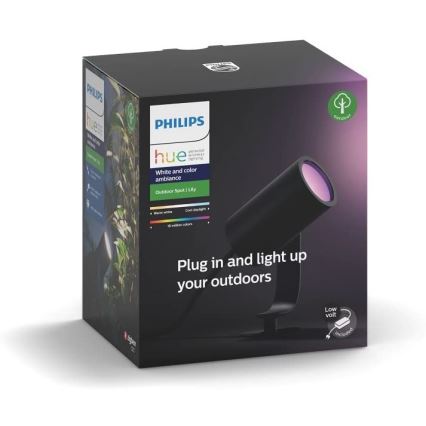 Philips 17428/30/P7 - LED RGB Utomhus spotlight Hue LILY LED/8W/230V IP65