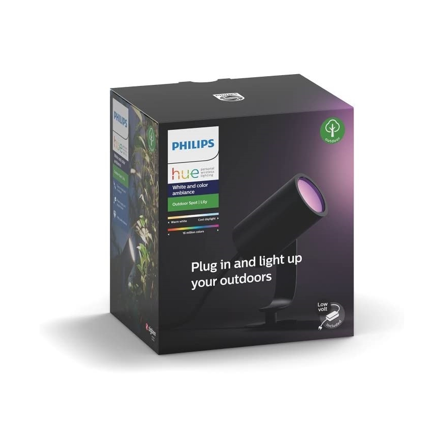 Philips 17428/30/P7 - LED RGB Utomhus spotlight Hue LILY LED/8W/230V IP65