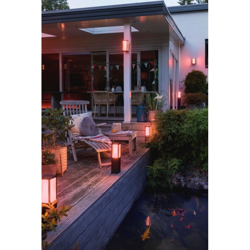 Philips - LED RGBW Dimbar vägglampa utomhus Hue IMPRESS 2xLED/8W/230V 2000-6500K IP44