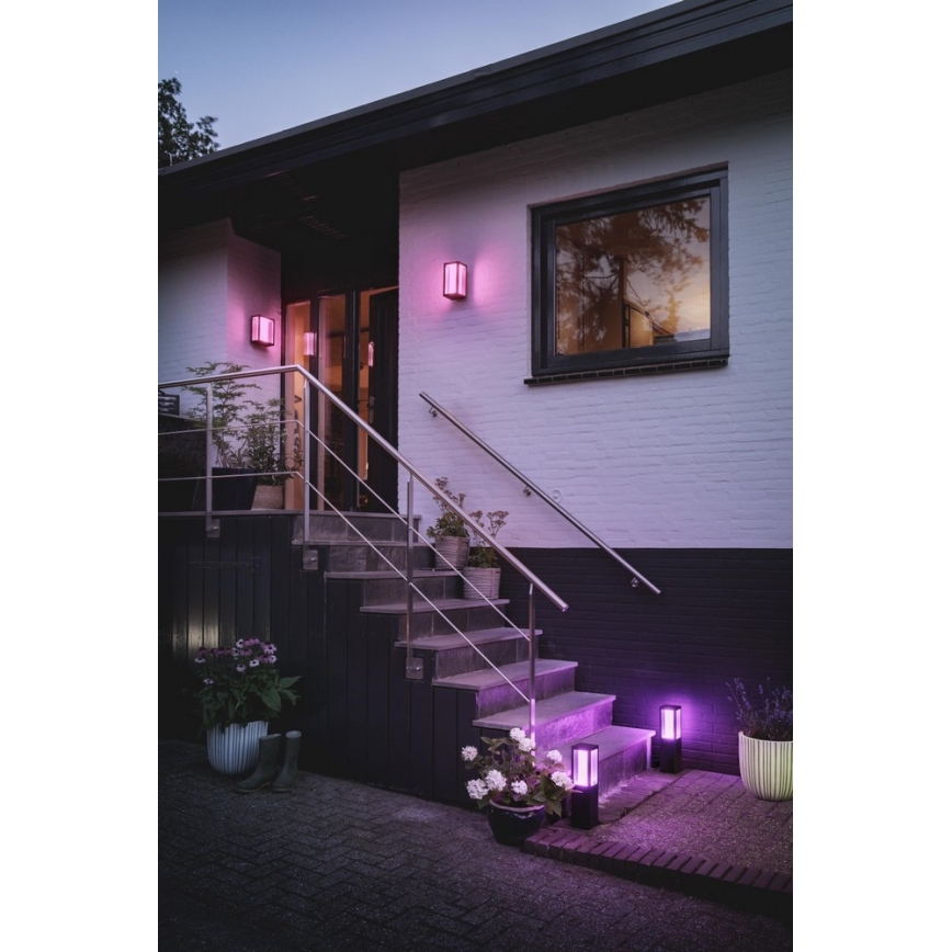 Philips - LED RGBW Dimbar vägglampa utomhus Hue IMPRESS 2xLED/8W/230V IP44