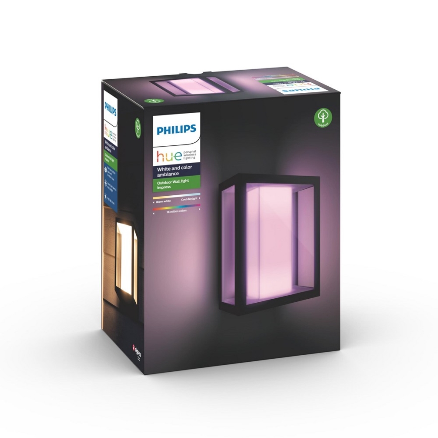 Philips - LED RGBW Dimbar vägglampa utomhus Hue IMPRESS 2xLED/8W/230V IP44