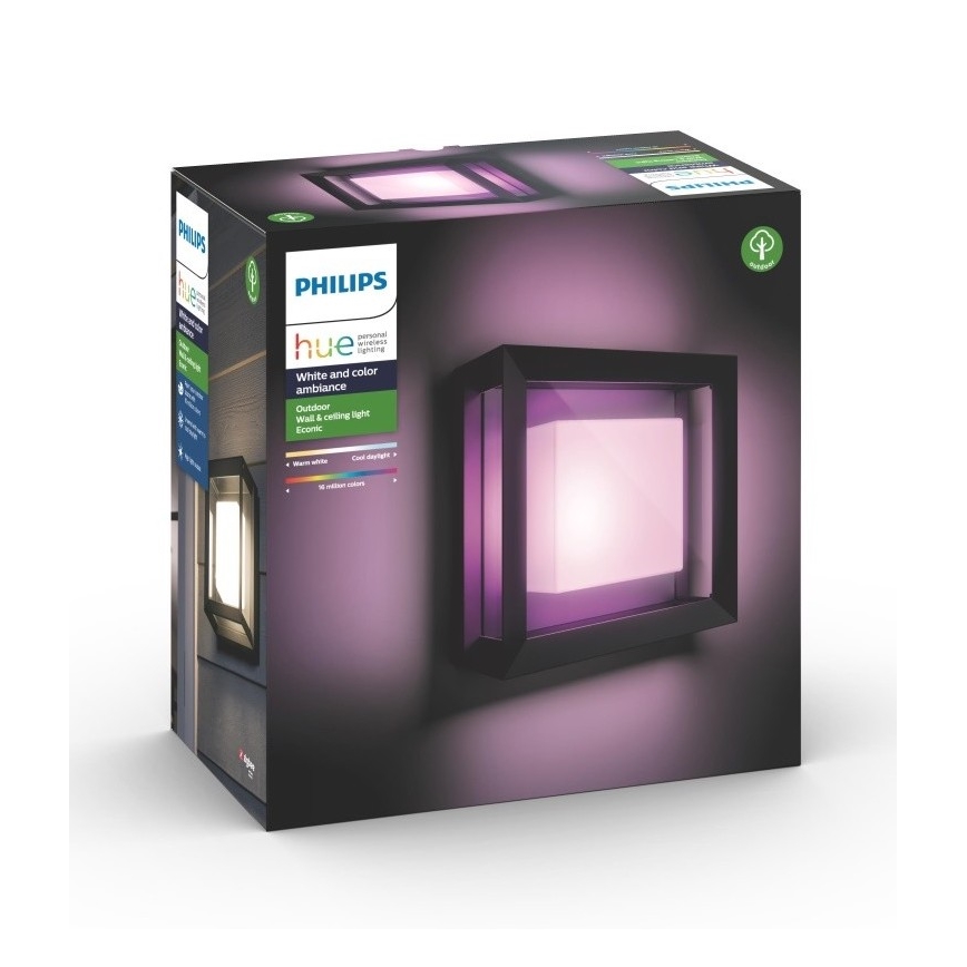 Philips - LED RGBW Dimbar vägglampa utomhus Hue ECONIC LED/15W/230V 2000-6500K IP44
