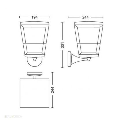 Philips - LED RGBW Dimbar vägglampa utomhus Hue ECONIC LED/15W/230V IP44