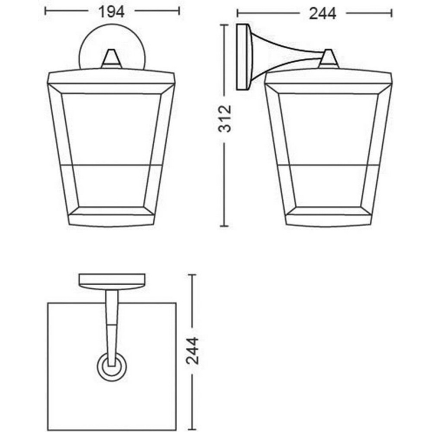 Philips - LED RGBW Dimbar vägglampa utomhus Hue ECONIC LED/15W/230V 2000-6500K IP44