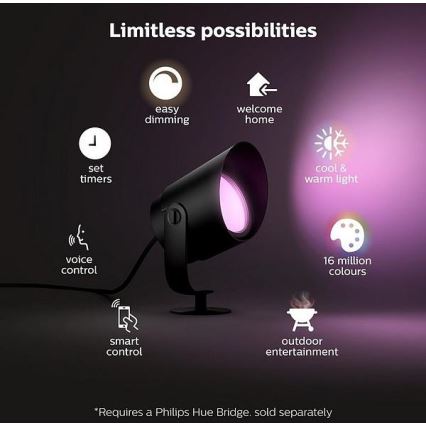 Philips 17462/30/P7 - LED RGB Utomhuslampa Hue LILY LED/15W/230V IP44