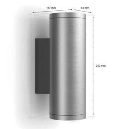 Philips - LED RGBW Dimbar vägglampa utomhus Hue APPEAR 2xLED/8W/230V IP44