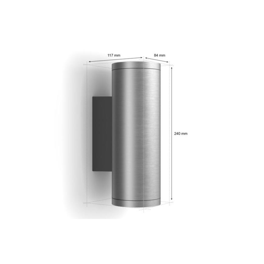 Philips - LED RGBW Dimbar vägglampa utomhus Hue APPEAR 2xLED/8W/230V IP44