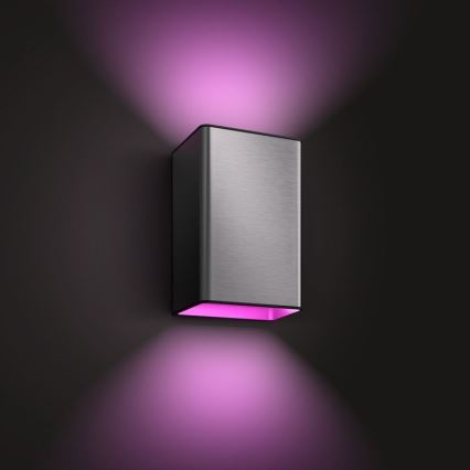 LED RGBW Dimbar vägglampa utomhus Hue RESONATE 2xLED/8W/230V 2000-6500K IP44