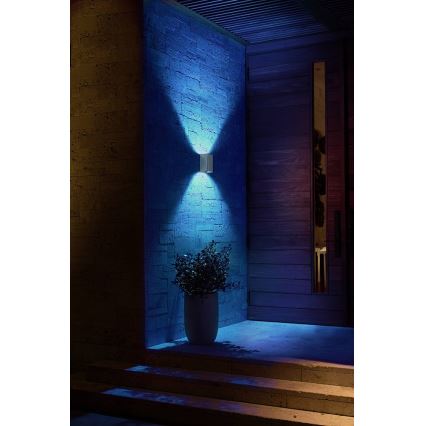 LED RGBW Dimbar vägglampa utomhus Hue RESONATE 2xLED/8W/230V 2000-6500K IP44