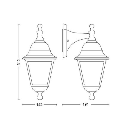 Philips - Utomhus vägglampa  1xE27/60W/230V IP44