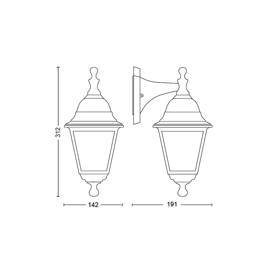 Philips - Utomhus vägglampa  1xE27/60W/230V IP44