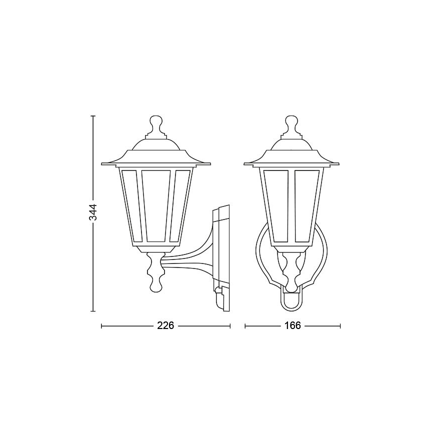 Philips - Utomhus vägglampa  med sensor  1xE27/60W/230V IP44