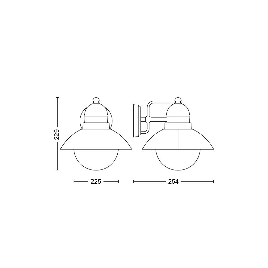 Philips - Utomhus vägglampa  1xE27/60W/230V IP44