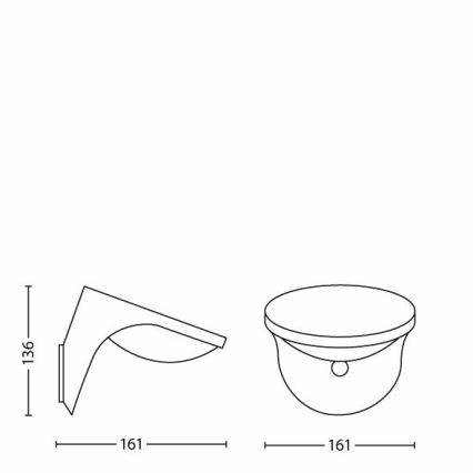 Philips 17808/87/16 - LED Solcellslampa med rörelse- och skymningssensor MYGARDEN DUSK 1xLED/1W/3,7V 2200 mAh IP44