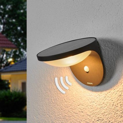 Philips 17808/93/16 - LED utomhus sollampa med sensor Skymning 1xLED/1W/3.7V