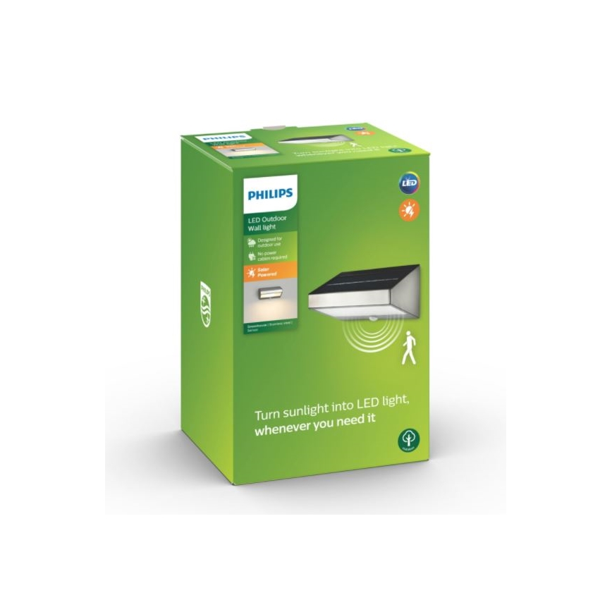 Philips 17811/47/16 - Sollampa LED belysning med sensor MYGARDEN Grön Hem LED/15W