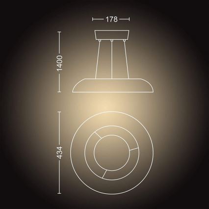 Philips 40233/30/P6 - Dimbar LED-lampakrona med snöre Hue AMAZE LED/39W/230V + Fjärrkontroll