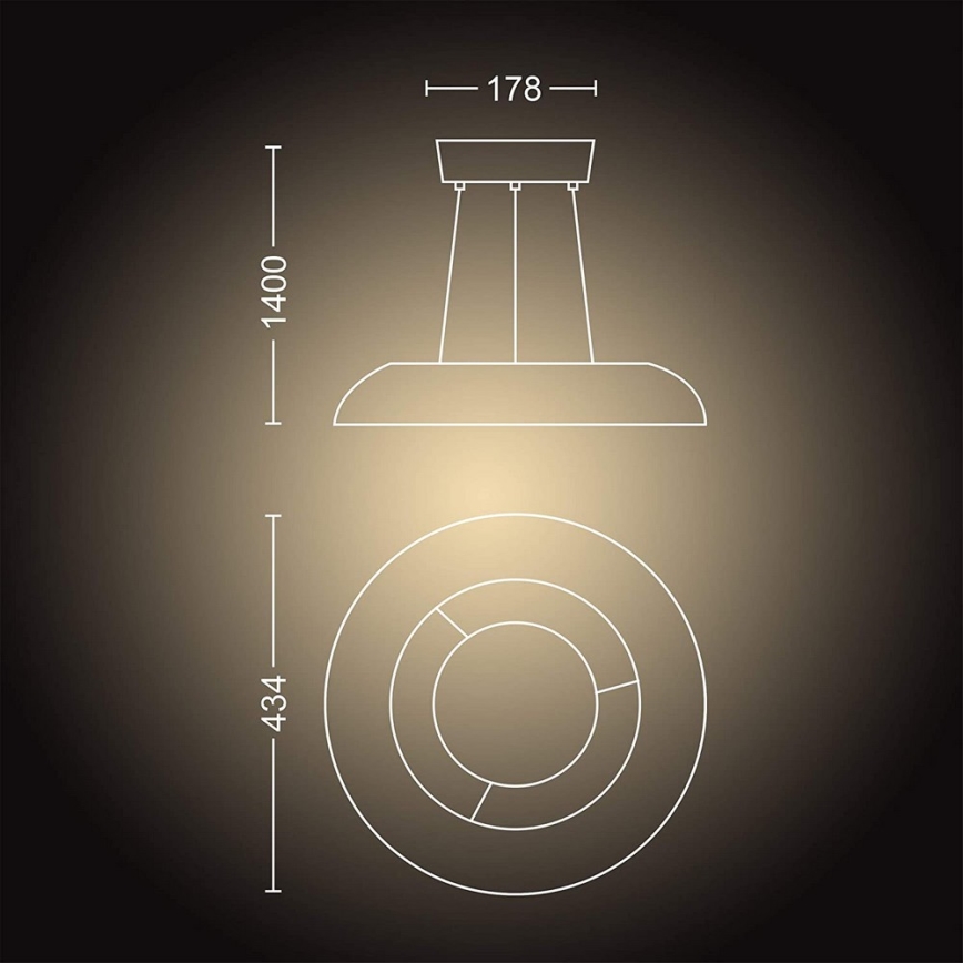 Philips 40233/30/P6 - Dimbar LED-lampakrona med snöre Hue AMAZE LED/39W/230V + Fjärrkontroll