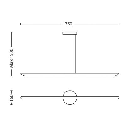 Philips 40747/48/16 - LED ljusreglerad ljuskrona på textilsladd MYLIVING SELV 2xLED/7,5W/230V