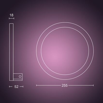 Philips - LED RGBW Ljusreglerad vägglampa Hue SANA White och Color Ambiance LED/20W/230V