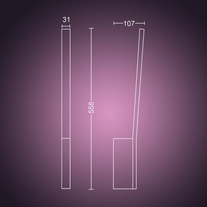 Philips - LED RGBW Ljusreglerad vägglampa Hue LIANE White And Color Ambiance 1xLED/12W/230V