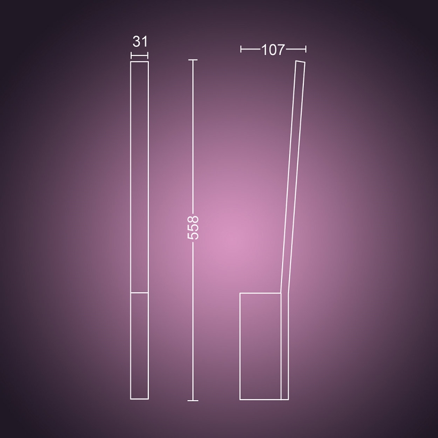 Philips - LED RGBW Ljusreglerad vägglampa Hue LIANE White And Color Ambiance 1xLED/12W/230V