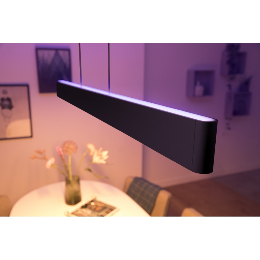 Philips -  LED RGBW Ljusreglerad ljuskrona på textilsladd Hue ENSIS White And Color Ambiance 2xLED/39W/230V