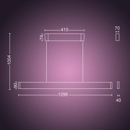 Philips -  LED RGBW Ljusreglerad ljuskrona på textilsladd Hue ENSIS White And Color Ambiance 2xLED/39W/230V