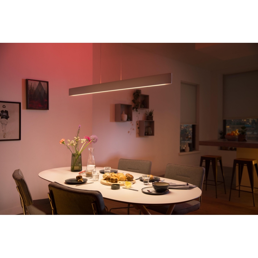 Philips - LED RGBW Ljusreglerad ljuskrona på textilsladd Hue ENSIS White And Color Ambiance 2xLED/39W/230V
